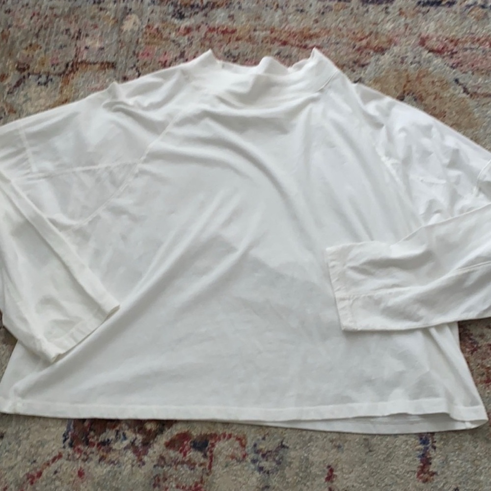 Free People White Long Sleeve Tee